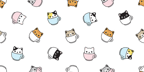 Ilustración de Gato Sin Costuras Patrón Vectorial Gatito Taza De Café Calico Raza Bufanda Aislada Caricatura Repetir Fondo Azulejo Fondo De Pantalla Ilustración Diseño Pastel y más Vectores Libres de Derechos de Ilustración de Gato Sin Costuras Patrón Vectorial Gatito Taza De Café Calico Raza Bufanda Aislada Caricatura Repetir Fondo Azulejo Fondo De Pantalla Ilustración Diseño Pastel y más Vectores Libres de Derechos de
