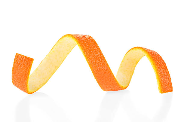 istock Single orange peel on a white background. Vitamin C. 1158053676