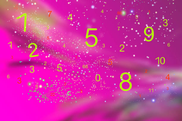 istock Numbers on a pink background, numerology 1158059208
