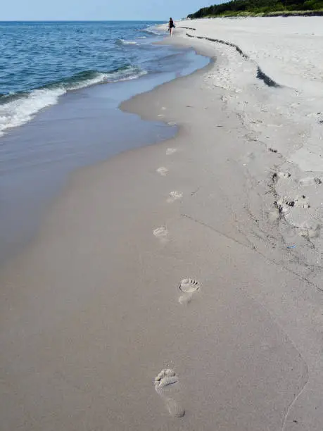 Photo of Beach with footprints in sand