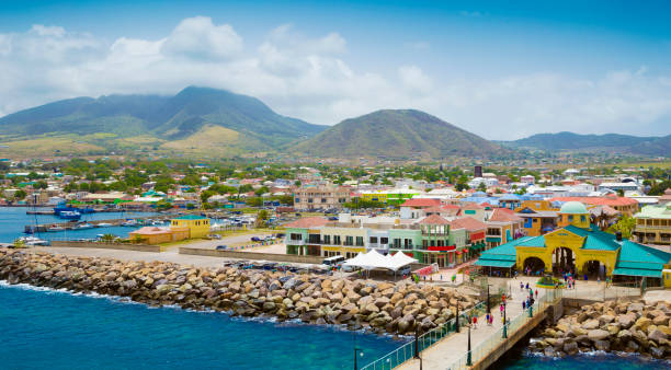 Port Zante in Basseterre town, St. Kitts And Nevis Port Zante in Basseterre town, St. Kitts And Nevis west indies stock pictures, royalty-free photos & images