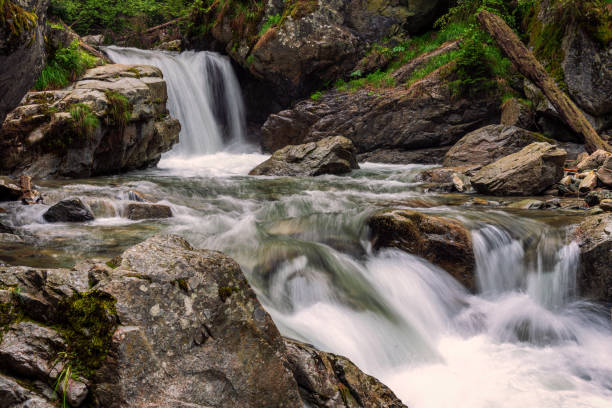 istock Rapid river and small waterfalls in Carpathian Mountains 1158067841