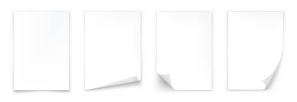影のあるa4用紙。カールコーナー付き紙 - 紙点のイラスト素材／クリップアート素材／マンガ素材／アイコ  ン素材