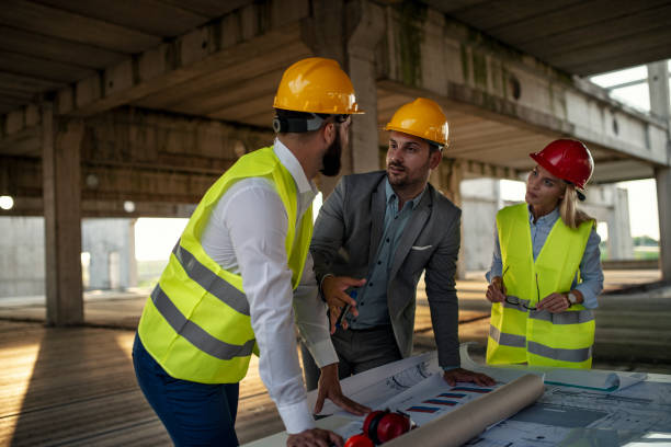 istock Group of engineering team had meeting at working site 1158069366