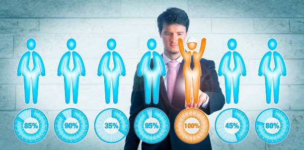 istock Young Manager Choosing Only Candidate With Helmet 1158069368