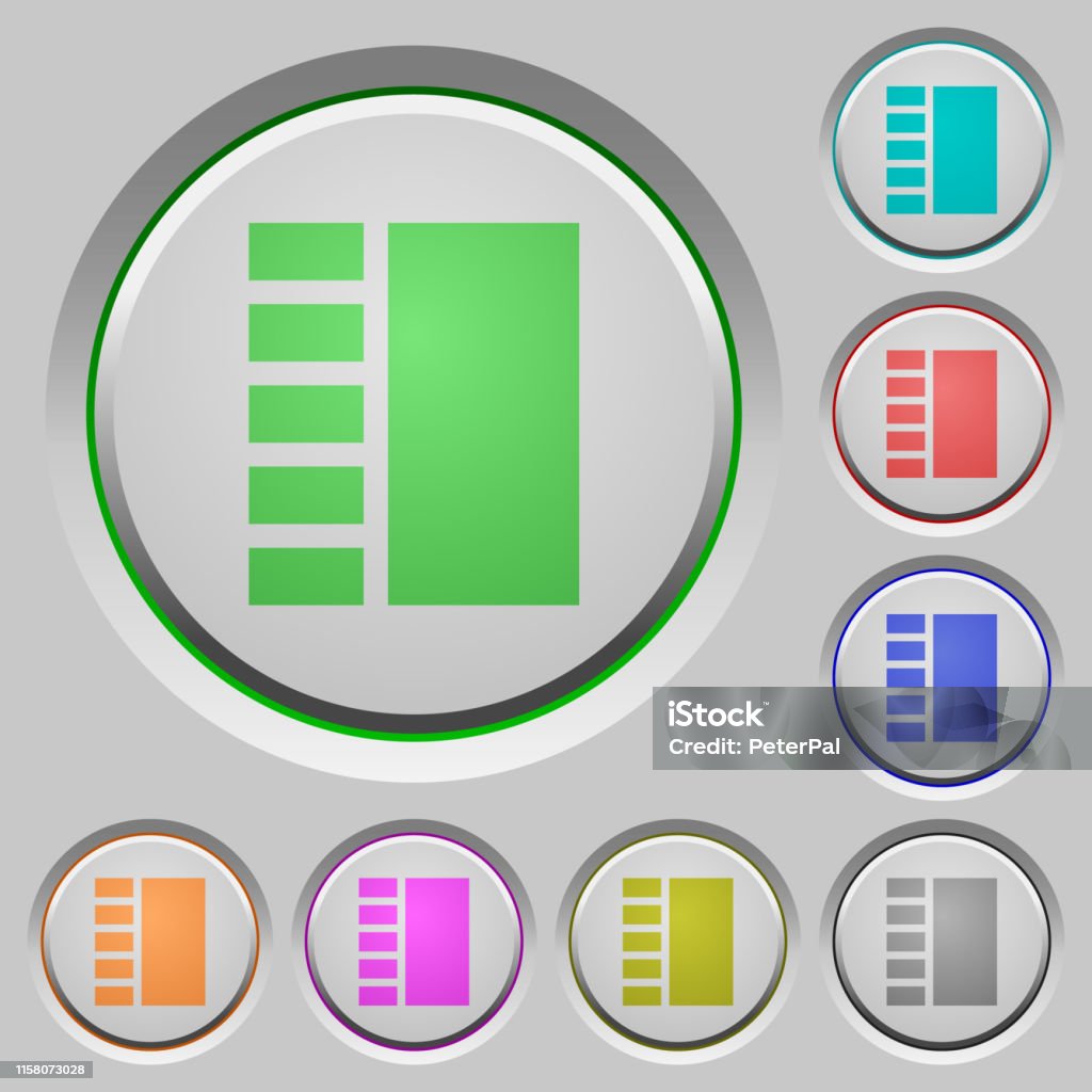 Vertical Tabbed Layout Push Buttons Stock Illustration - Download Image ...