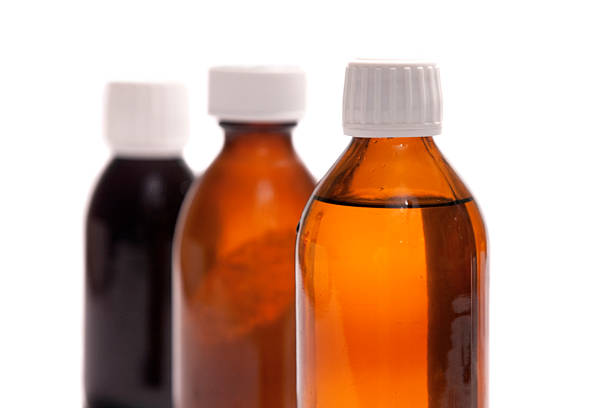 Syrup Bottles stock photo