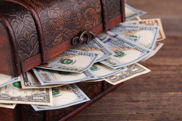 Treasure chest on white.