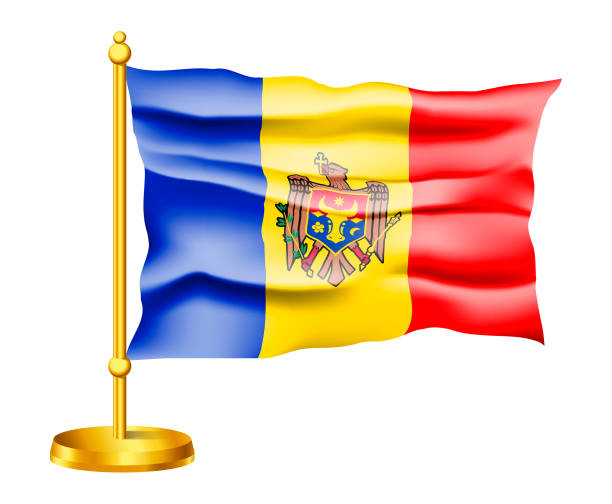 istock National flag of Moldova isolated on white background. Waving Vector Icon 1158084217