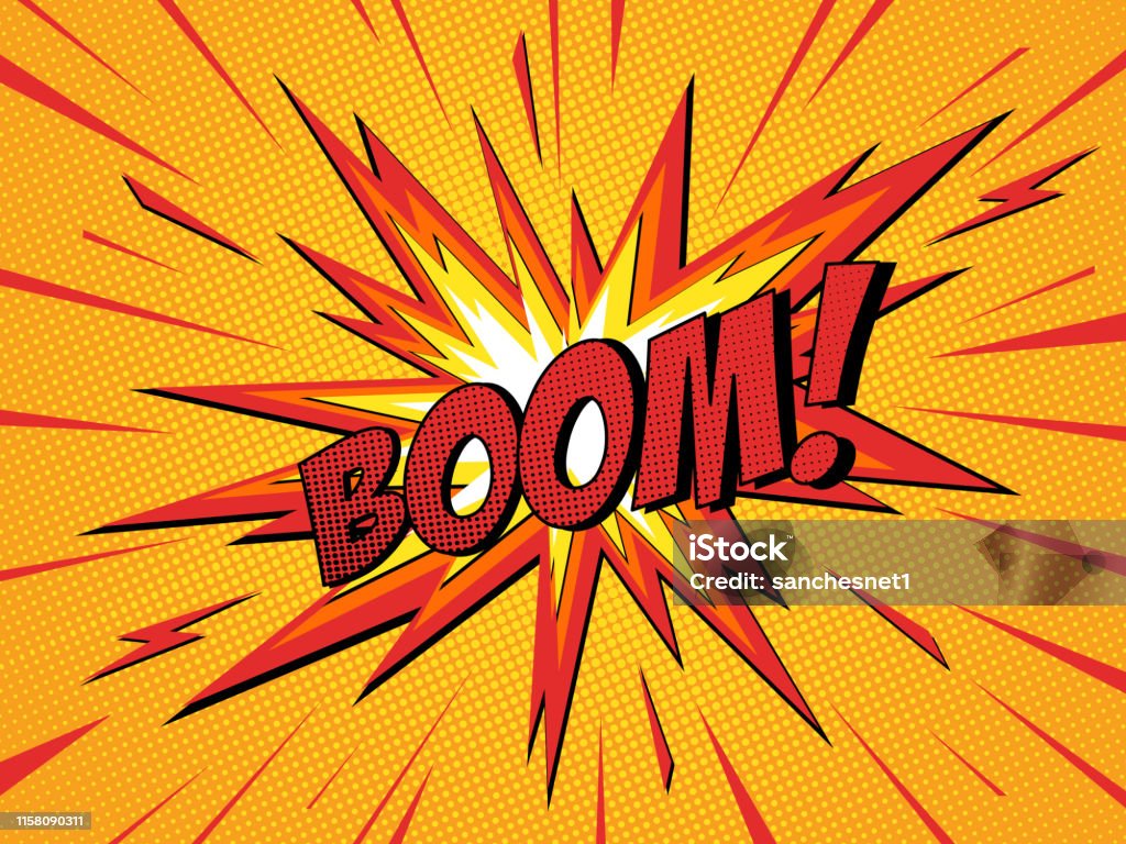 Explosion Humour Boum Bulle De La Parole Comique Explosion De Dessin Animé Explosion De ...