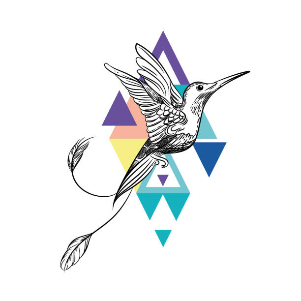 Vector Image Of A Hummingbird Tattoo Art Tshirt Design Stock Illustration -  Download Image Now - iStock