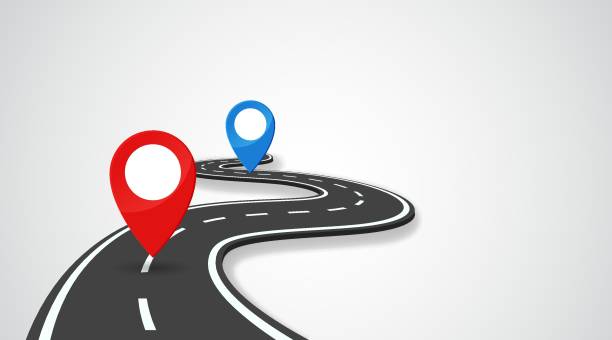 istock The road with GPS pin indicates the beginning and end of the journey. 1158091004