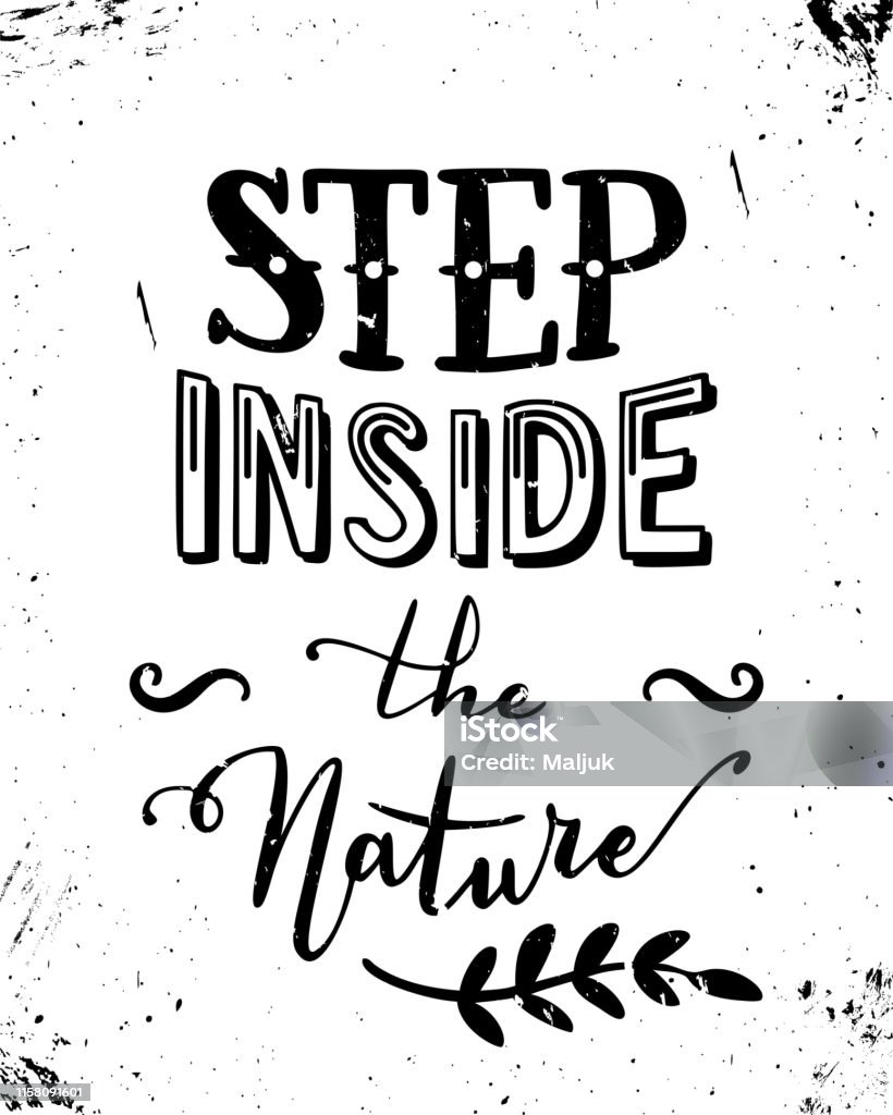 Step Inside The Nature Stock Illustration - Download Now - Art, Black White, Black Color - iStock