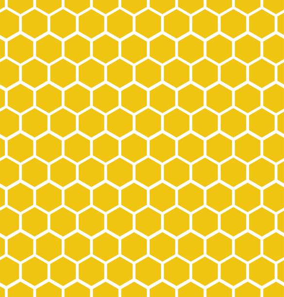 illustrations, cliparts, dessins animés et icônes de fond sans couture de nid d'abeille d'hexagone. texture géométrique décorative simple. illustration de vecteur. - honeycomb pattern hexagon backgrounds