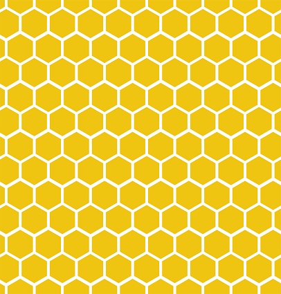 Hexagon honeycomb seamless background. Geometric decorative simple texture. Vector illustration.