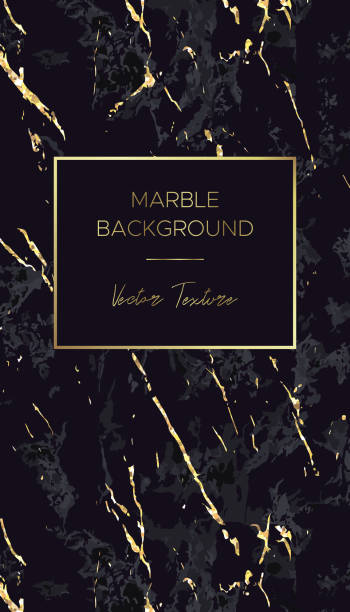 Luxury marble background. Chic design card. Vector Marble background. Chic design card in black and gold colors. Marble texture with cracked gold foil. Patina. The elements of the gold scratches. Sketch surface to create distressed effect. Vector. black and gold business cards stock illustrations