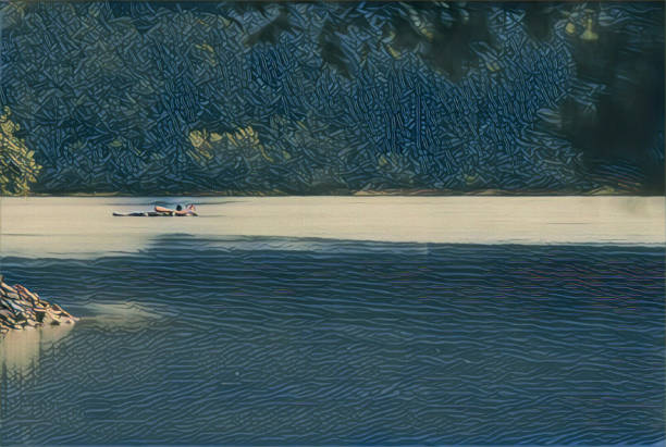 180_Barcis, Italy - August 2017_Conversion of photo of Lake Barcis into the picture