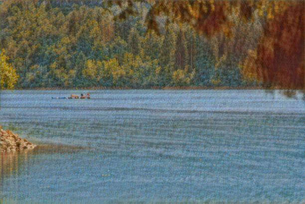 218_Barcis, Italy - August 2017_Conversion of photo of Lake Barcis into the picture