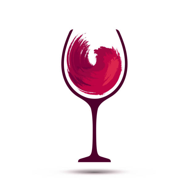 illustrations, cliparts, dessins animés et icônes de illustration de vecteur d'un verre de vin. - wineglass illustration and painting isolated on white clipping path