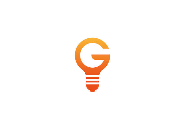 Creative G Letter Lamp  Design Vector Symbol Illustration Creative G Letter Lamp  Design Vector Symbol Illustration genius stock illustrations