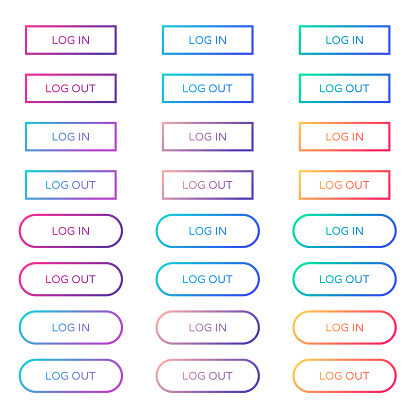 Log Out Button Examples Log In Log Out Web Buttons Collection Stock Illustration - Download ...