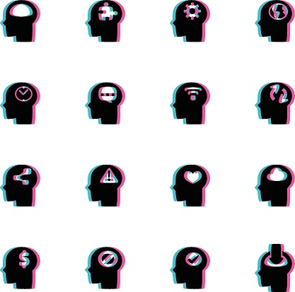 The vector files of head icon set.