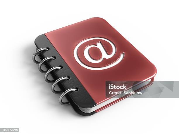 3d Illustration Of An Address Book With Symbol On Cover Stock Photo - Download Image Now