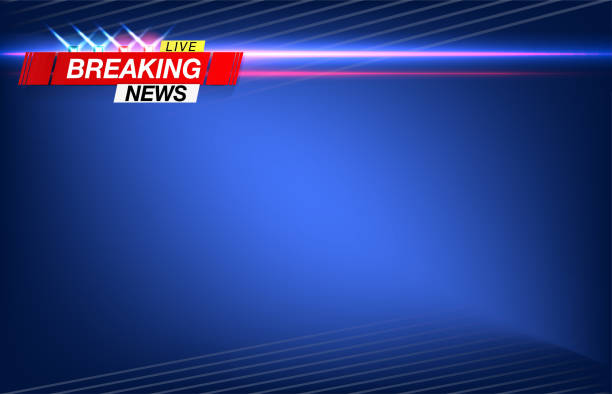 Banner breaking news, important news, headline in the form of flashing lights Banner breaking news, important news, headline in the form of flashing lights police. Vector image. news monitor stock illustrations