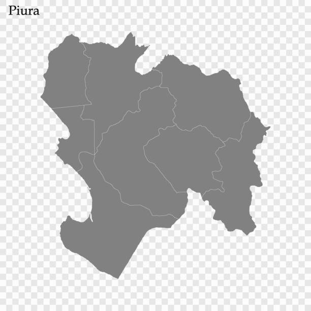 ÐÐ»Ñ ÐÐ½ÑÐµÑÐ½ÐµÑÐ° High Quality map of Piura is a province of Peru, with borders of the districts cajamarca region stock illustrations