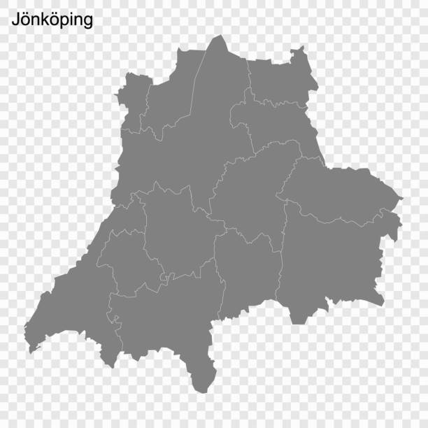 ÐÐ»Ñ ÐÐ½ÑÐµÑÐ½ÐµÑÐ° High Quality map of Jonkoping is a county of Sweden, with borders of the Municipalities jonkoping stock illustrations