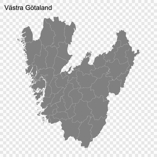 ÐÐ»Ñ ÐÐ½ÑÐµÑÐ½ÐµÑÐ° High Quality map of Vastra Gotaland is a county of Sweden, with borders of the Municipalities västra götaland county stock illustrations