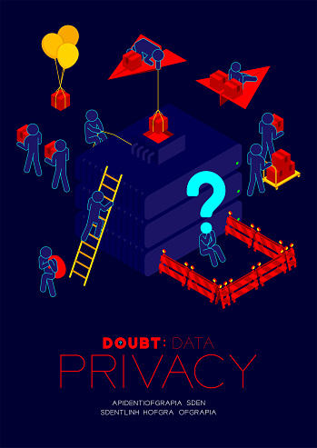 Data Privacy Problem Depiction Doubt Data Privacy Problem Concept Man Pictogram Question Mark Head ...