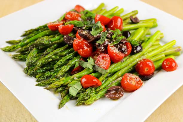 istock Pan-Roasted Asparagus with Cherry Tomatoes & Olives 1158099554