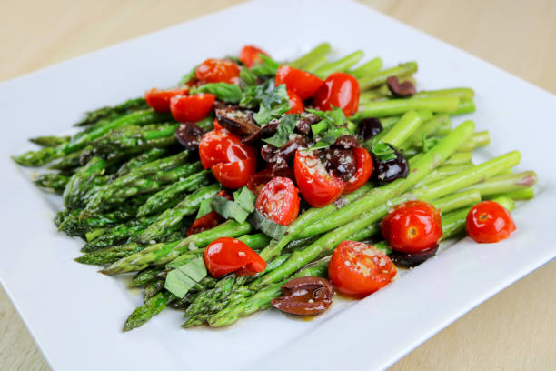 istock Pan-Roasted Asparagus with Cherry Tomatoes & Olives 1158099583