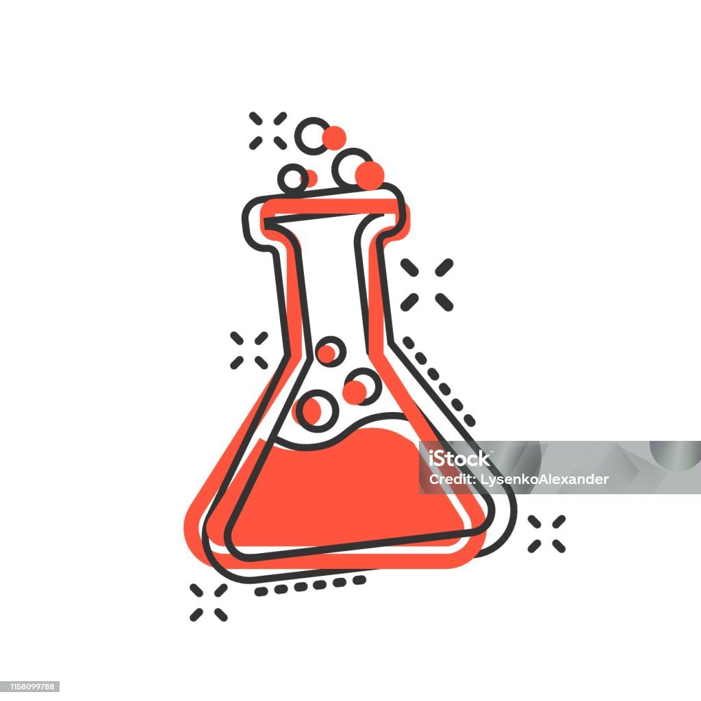 Chemistry Beakers Sign Icon In Comic Style Flask Test Tube Vector Cartoon  Illustration On White Isolated Background Alchemy Business Concept Splash  Effect Stock Illustration - Download Image Now - iStock