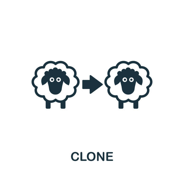kuvapankkikuvitukset aiheesta kloonaa vektorikuvakkeen symboli. luova merkki bioteknologian kuvakkeiden kokoelmasta. täytetty litteä kloonikuvake tietokoneelle ja mobiililaitteille - cloning