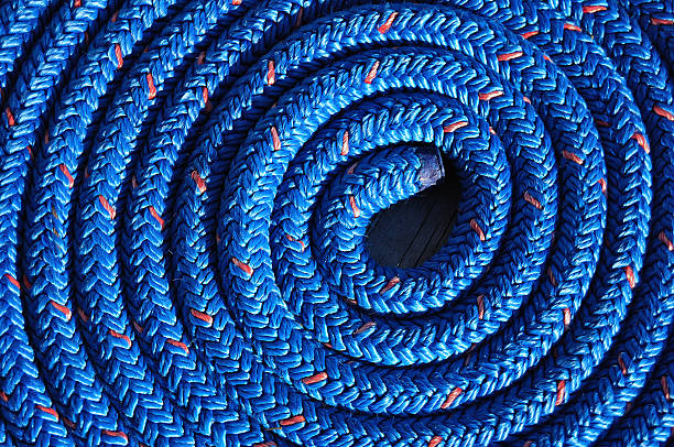 istock Close-up of Coiled Blue Rope 115811663