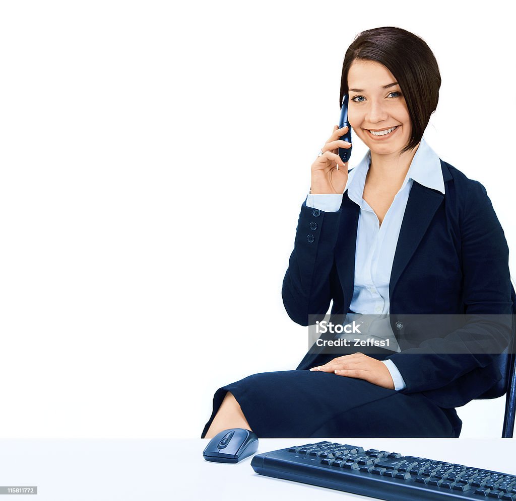 Бизнес женщина разговаривает по телефону. - Стоковые фото Администратор роялти-фри