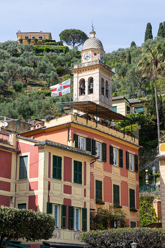 Church tower in the city of Portofino