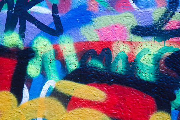 Graffiti Closeup of a wall with colorful graffiti artwork funky photos stock pictures, royalty-free photos & images