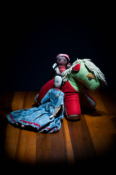 istock Vintage, Hand made Toys on a Wood Table 115812274