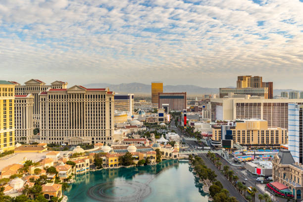 istock Las Vegas strip Aerial view 1158125459