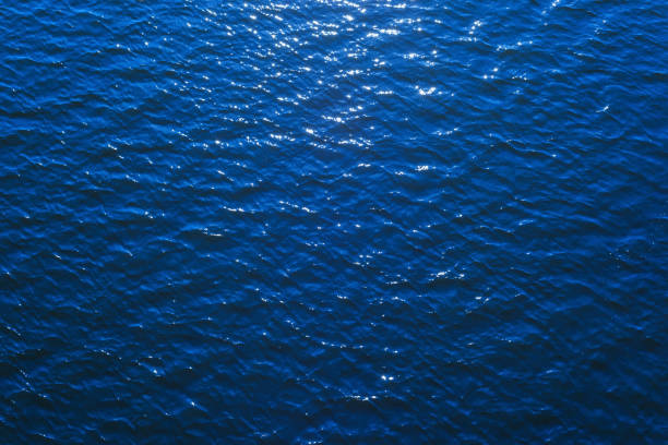 istock aerial view to blue water with sun reflectios as background 1158125663
