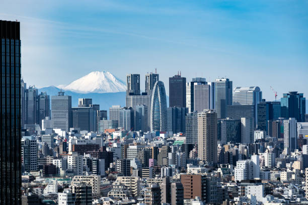istock Tokyo skyline and Mountain fuji in Japan. 1158125886