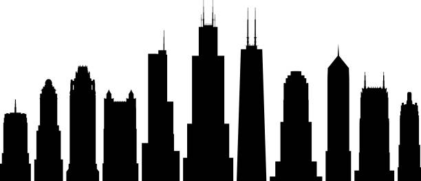 Chicago Buildings Chicago buildings. willis tower stock illustrations