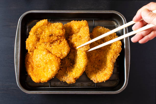 It is pork cutlet of typical home cooking in Japan.