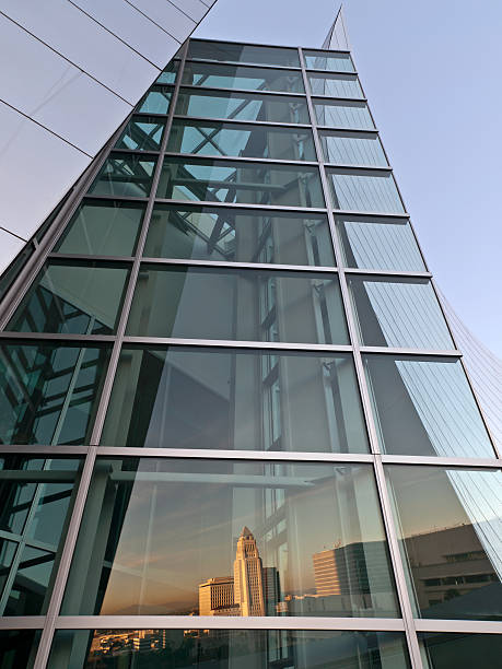 los angeles city hall reflection