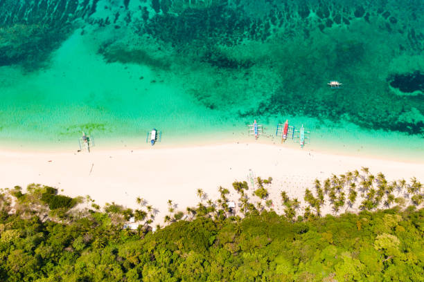 istock Puka Shell Beach, Boracay Island, Philippines, aerial view 1158132668