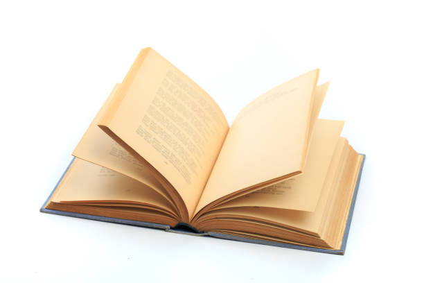 istock open vintage book isolated on a white background -Image 1158136210