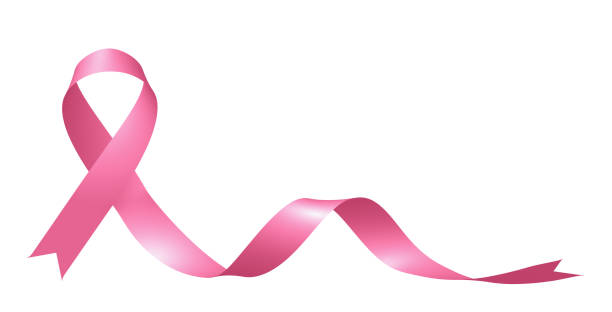 istock Realistic pink ribbon isolated on white background. 1158137977